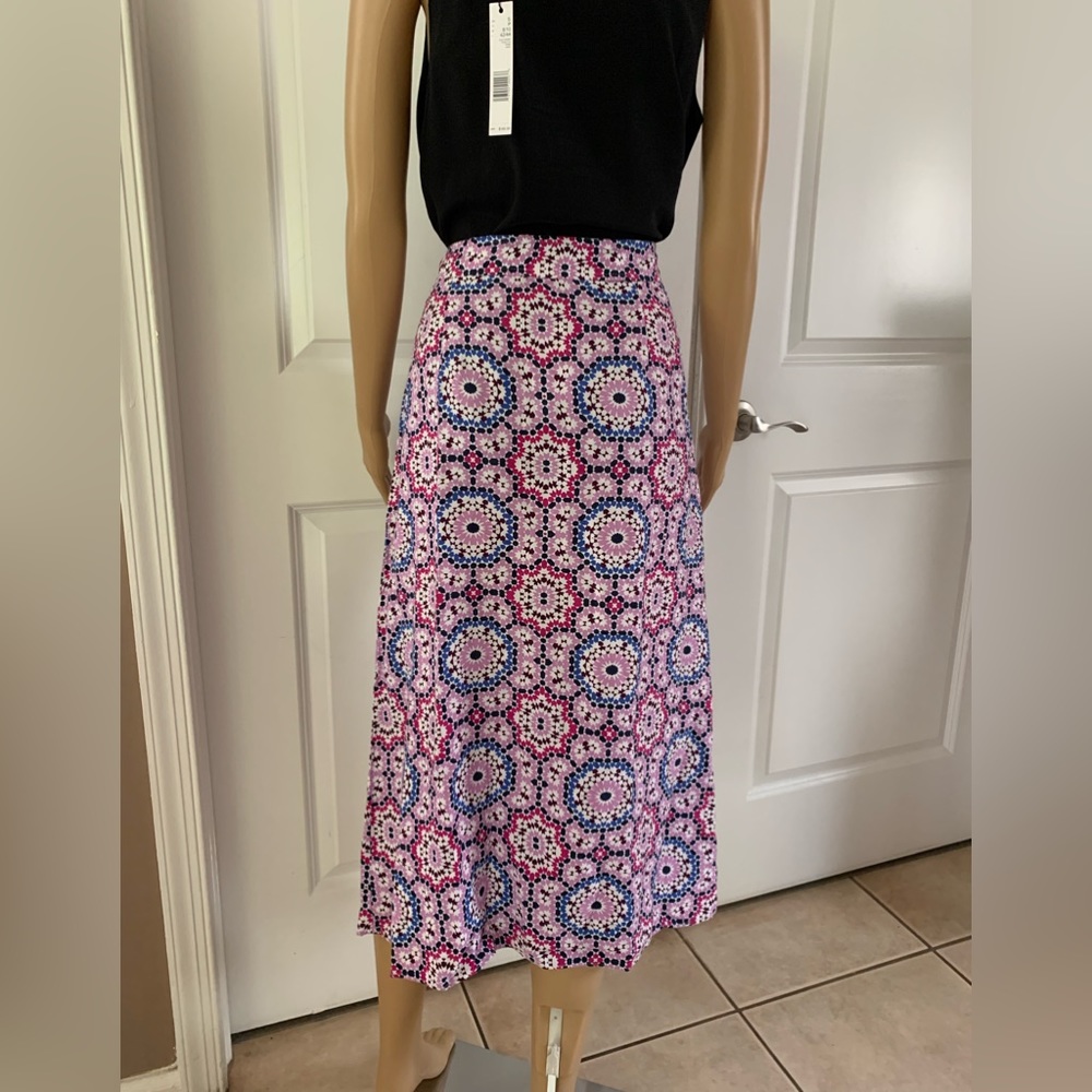 LOFT Mosaic Midi Wrap Skirt - Picture 12 of 15